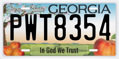 GA license plate PWT8354