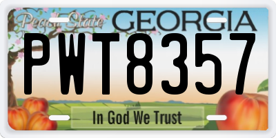 GA license plate PWT8357