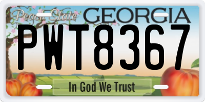 GA license plate PWT8367