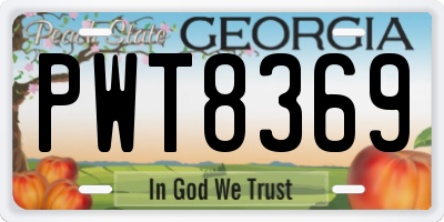 GA license plate PWT8369