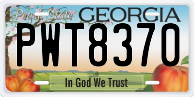 GA license plate PWT8370