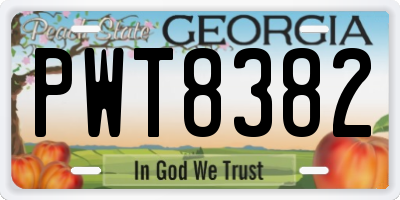 GA license plate PWT8382