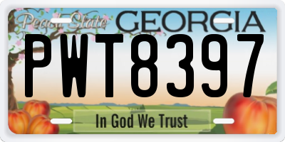GA license plate PWT8397