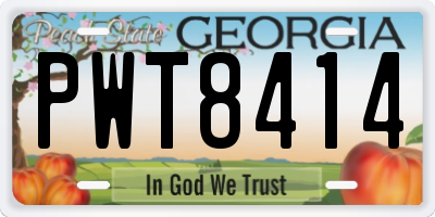 GA license plate PWT8414