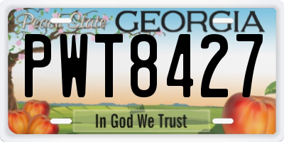 GA license plate PWT8427