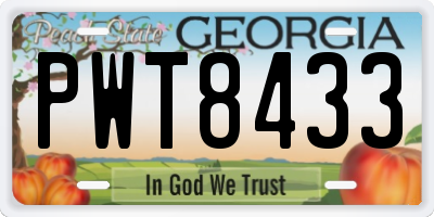 GA license plate PWT8433