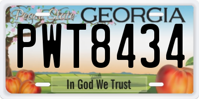 GA license plate PWT8434
