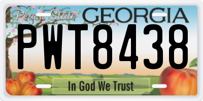 GA license plate PWT8438
