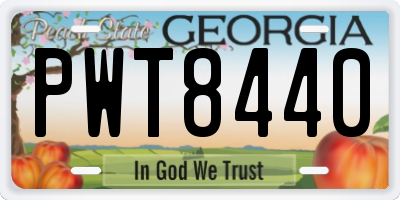 GA license plate PWT8440