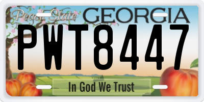 GA license plate PWT8447