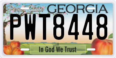GA license plate PWT8448