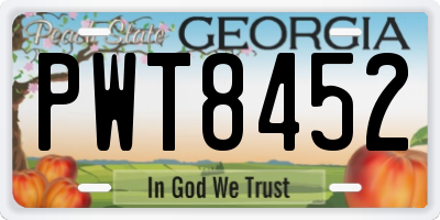 GA license plate PWT8452