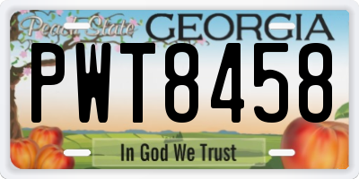 GA license plate PWT8458