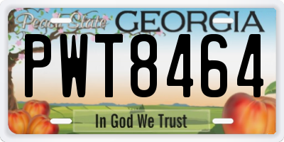 GA license plate PWT8464