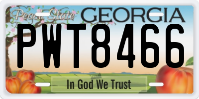 GA license plate PWT8466