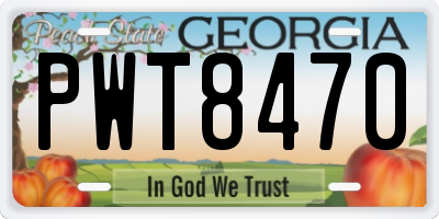 GA license plate PWT8470