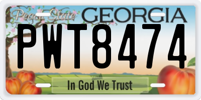 GA license plate PWT8474