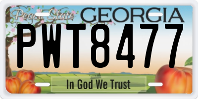 GA license plate PWT8477