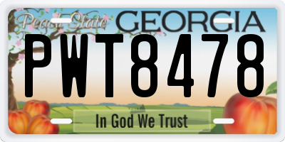 GA license plate PWT8478
