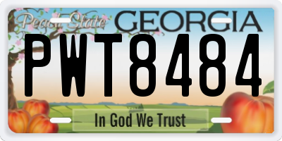 GA license plate PWT8484