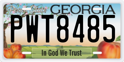 GA license plate PWT8485