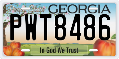 GA license plate PWT8486