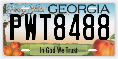 GA license plate PWT8488