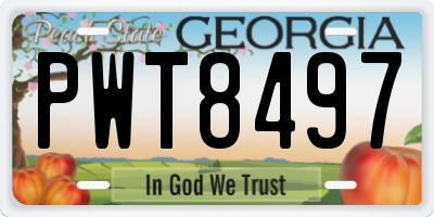 GA license plate PWT8497