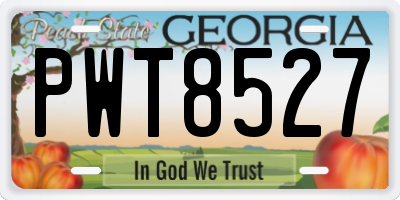 GA license plate PWT8527