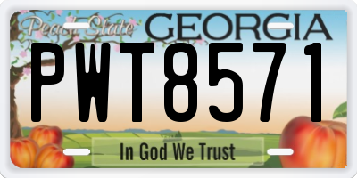 GA license plate PWT8571