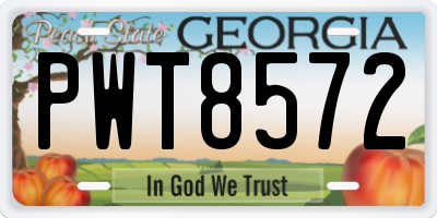 GA license plate PWT8572