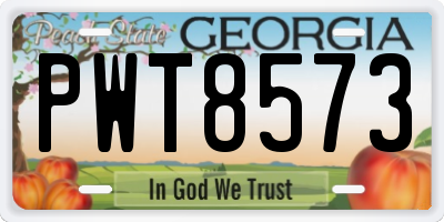 GA license plate PWT8573
