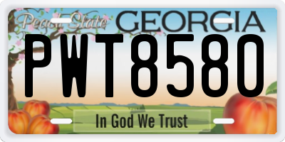 GA license plate PWT8580