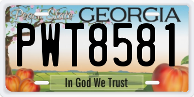 GA license plate PWT8581