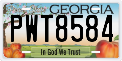 GA license plate PWT8584
