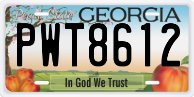 GA license plate PWT8612