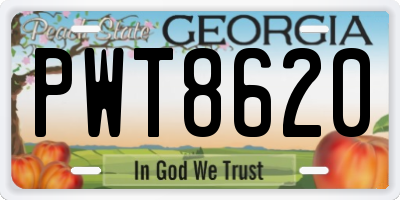 GA license plate PWT8620