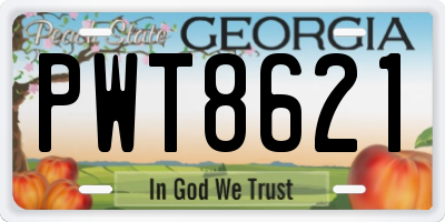 GA license plate PWT8621
