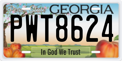 GA license plate PWT8624