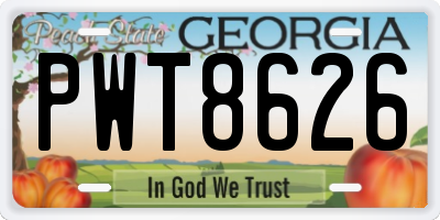 GA license plate PWT8626