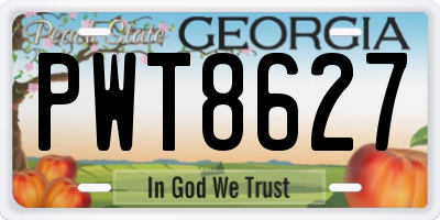 GA license plate PWT8627