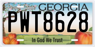 GA license plate PWT8628
