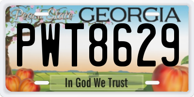 GA license plate PWT8629
