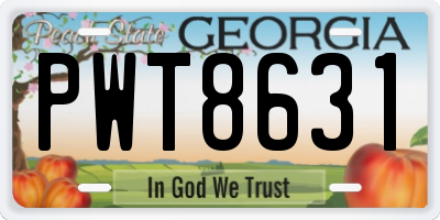 GA license plate PWT8631