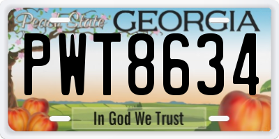 GA license plate PWT8634