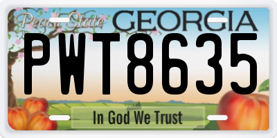 GA license plate PWT8635