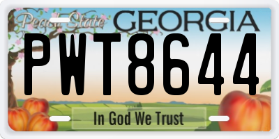 GA license plate PWT8644