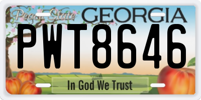 GA license plate PWT8646