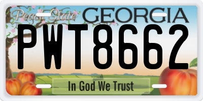 GA license plate PWT8662