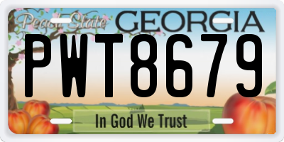 GA license plate PWT8679